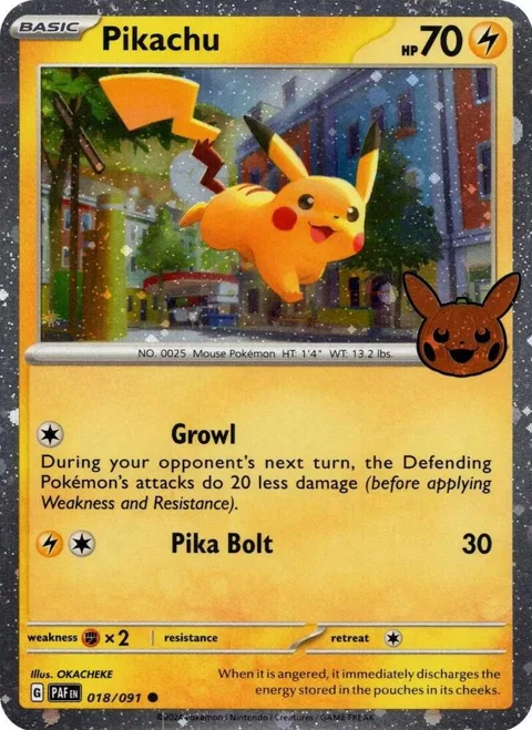 Pikachu - 018/091 Cosmos Holo #018/091 Holofoil Pokémon card from Trick or Trade BOOster Bundle 2024