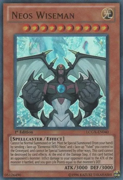 Neos Wiseman LCGX-EN040 1st Edition Yu-Gi-Oh card from Legendary Collection 2