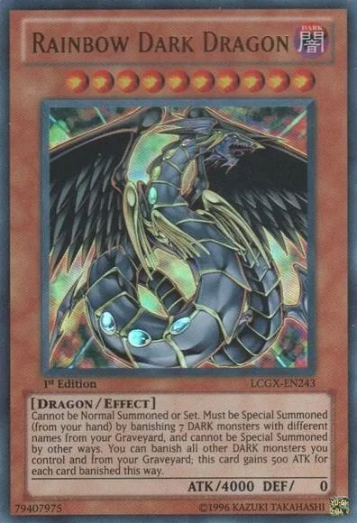 Rainbow Dark Dragon LCGX-EN243 1st Edition Yu-Gi-Oh card from Legendary Collection 2