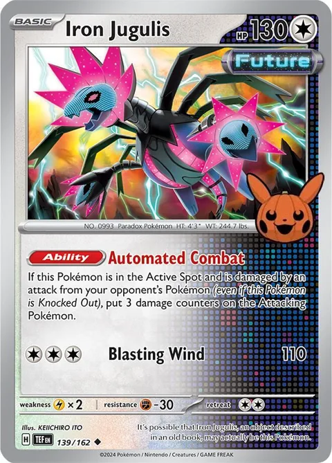 Iron Jugulis #139/162 Pokémon card from Trick or Trade BOOster Bundle 2024