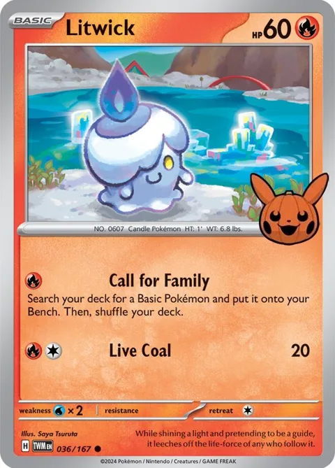 Litwick #036/167 Pokémon card from Trick or Trade BOOster Bundle 2024