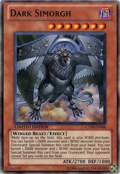 Dark Simorgh CT08-EN006 Yu-Gi-Oh card from 2011 Collectors Tins