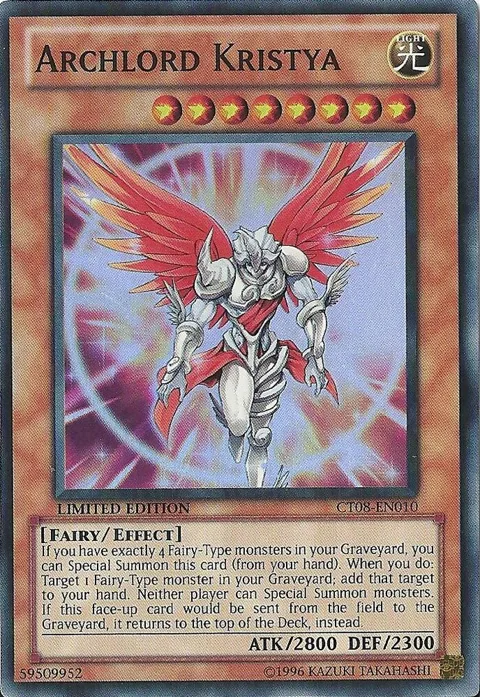 Archlord Kristya CT08-EN010 Yu-Gi-Oh card from 2011 Collectors Tins