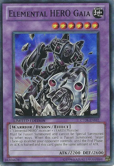 Elemental HERO Gaia CT08-EN011 Yu-Gi-Oh card from 2011 Collectors Tins