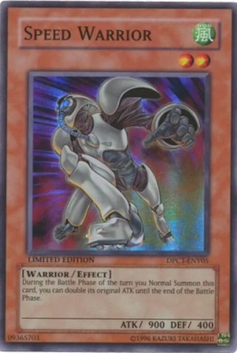 Speed Warrior DPCT-ENY05 Yu-Gi-Oh card from 2010 Duelist Pack Collection Tin