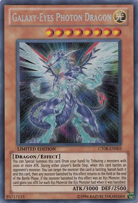 Galaxy-Eyes Photon Dragon CT08-EN003 Yu-Gi-Oh card from 2011 Collectors Tins