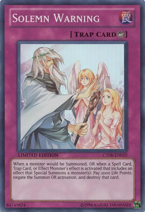 Solemn Warning CT08-EN015 Yu-Gi-Oh card from 2011 Collectors Tins