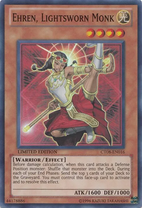 Ehren, Lightsworn Monk CT08-EN016 Yu-Gi-Oh card from 2011 Collectors Tins