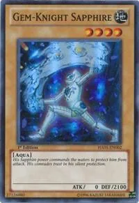 Gem-Knight Sapphire HA05-EN002 1st Edition Yu-Gi-Oh card from Hidden Arsenal 5: Steelswarm Invasion