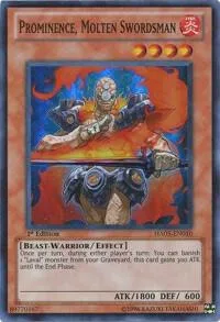 Prominence, Molten Swordsman HA05-EN010 1st Edition Yu-Gi-Oh card from Hidden Arsenal 5: Steelswarm Invasion