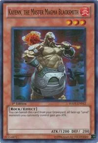 Kayenn, the Master Magma Blacksmith HA05-EN012 Unlimited Yu-Gi-Oh card from Hidden Arsenal 5: Steelswarm Invasion