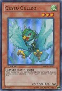 Gusto Gulldo HA05-EN037 Unlimited Yu-Gi-Oh card from Hidden Arsenal 5: Steelswarm Invasion