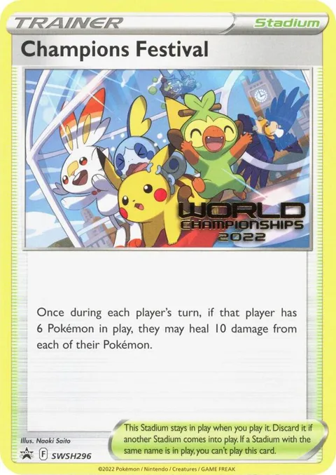 Champions Festival - SWSH296 World Championships 2022 #SWSH296 Pokémon card from Sword & Shield Promo Cards