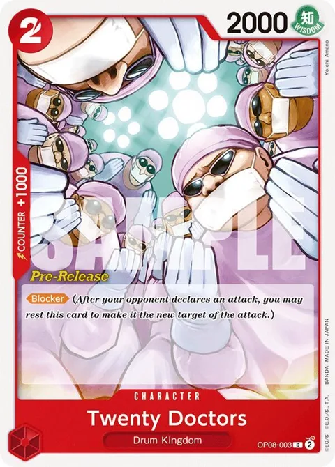 Twenty Doctors OP08-003 Pre-Release One Piece card from Two Legends Pre-Release Cards