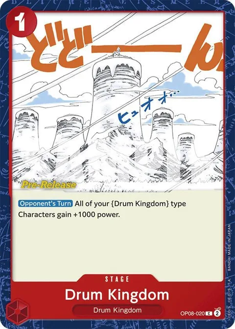 Drum Kingdom OP08-020 Pre-Release One Piece card from Two Legends Pre-Release Cards