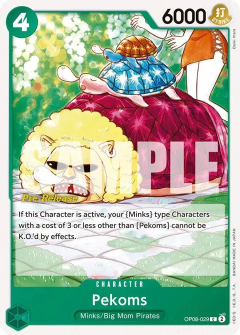 Pekoms OP08-029 Pre-Release One Piece card from Two Legends Pre-Release Cards
