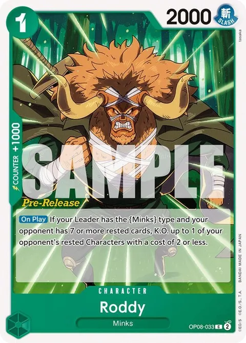 Roddy OP08-033 Pre-Release One Piece card from Two Legends Pre-Release Cards