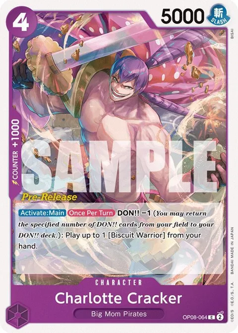 Charlotte Cracker OP08-064 Pre-Release One Piece card from Two Legends Pre-Release Cards