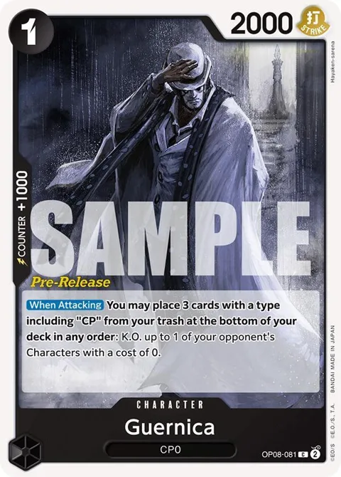 Guernica OP08-081 Pre-Release One Piece card from Two Legends Pre-Release Cards