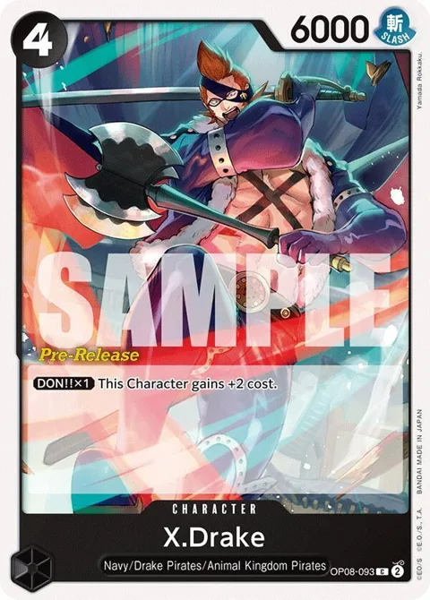 X.Drake OP08-093 Pre-Release One Piece card from Two Legends Pre-Release Cards