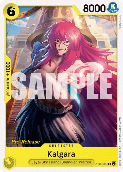 Kalgara OP08-099 Pre-Release One Piece card from Two Legends Pre-Release Cards