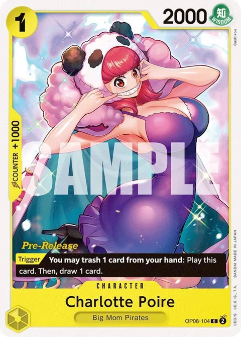 Charlotte Poire OP08-104 Pre-Release One Piece card from Two Legends Pre-Release Cards