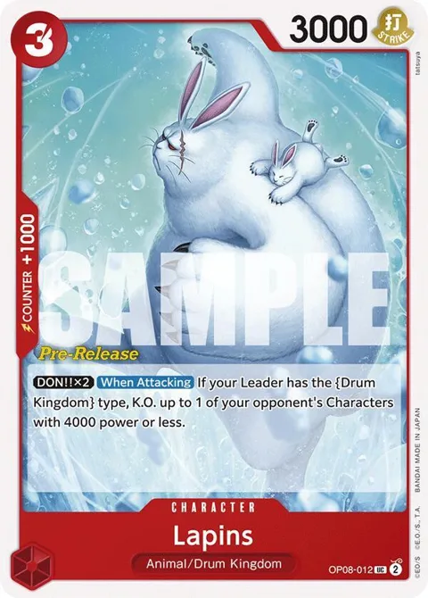 Lapins OP08-012 Pre-Release One Piece card from Two Legends Pre-Release Cards