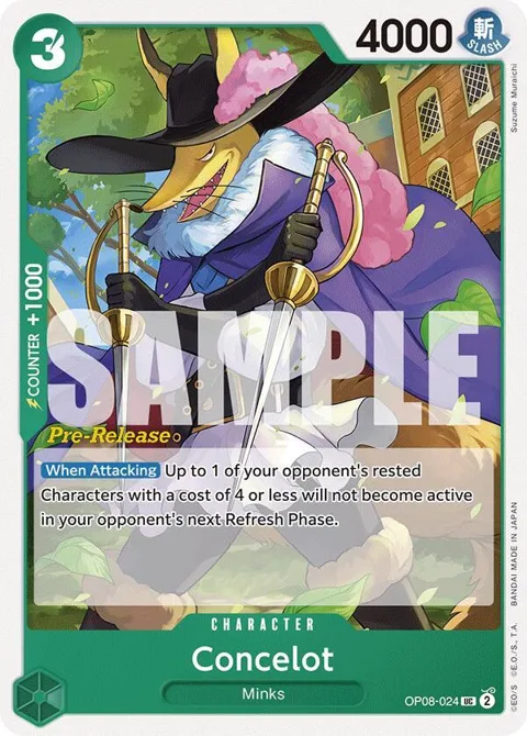 Concelot OP08-024 Pre-Release One Piece card from Two Legends Pre-Release Cards