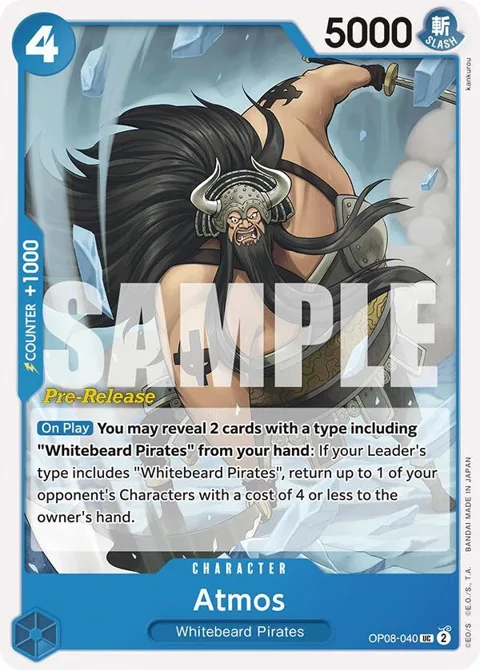 Atmos OP08-040 Pre-Release One Piece card from Two Legends Pre-Release Cards