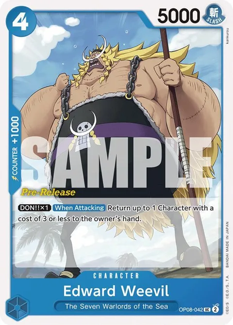 Edward Weevil OP08-042 Pre-Release One Piece card from Two Legends Pre-Release Cards