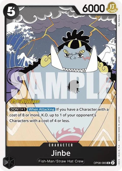 Jinbe OP08-085 Pre-Release One Piece card from Two Legends Pre-Release Cards