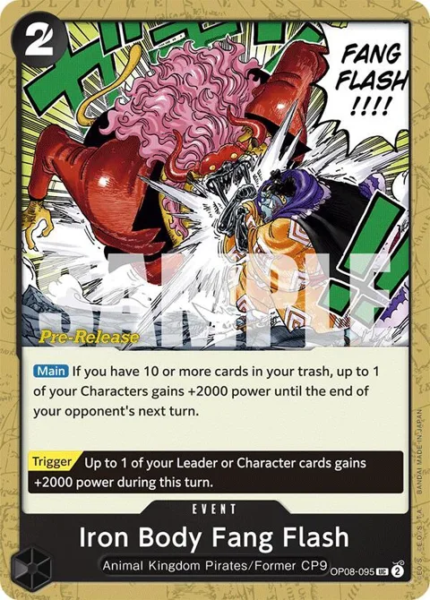 Iron Body Fang Flash OP08-095 Pre-Release One Piece card from Two Legends Pre-Release Cards