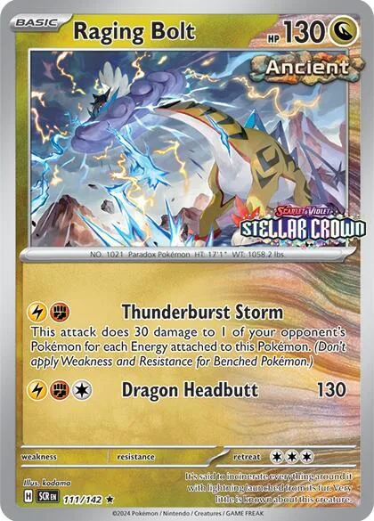 Raging Bolt - 111/142 Cosmo Holo Best Buy #111/142 Holofoil Pokémon card from Miscellaneous Cards & Products