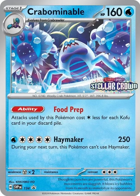 Crabominable - 134 Prerelease #134 Holofoil Pokémon card from Scarlet & Violet Promo Cards
