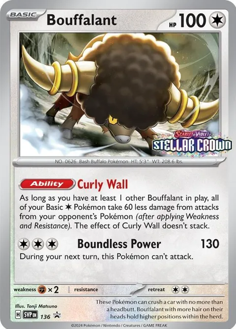 Bouffalant #136 Holofoil Pokémon card from Scarlet & Violet Promo Cards