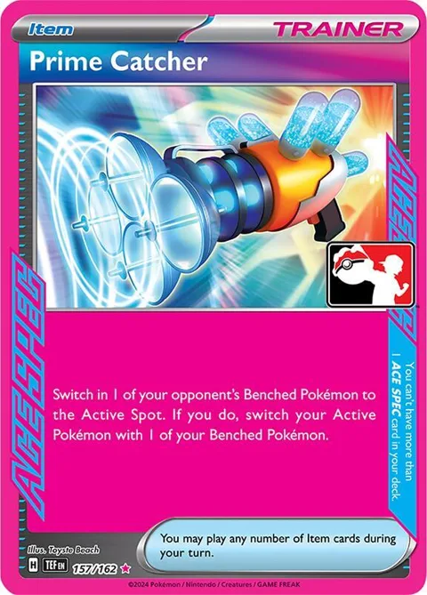 Prime Catcher #157/162 Holofoil Pokémon card from Prize Pack Series Cards