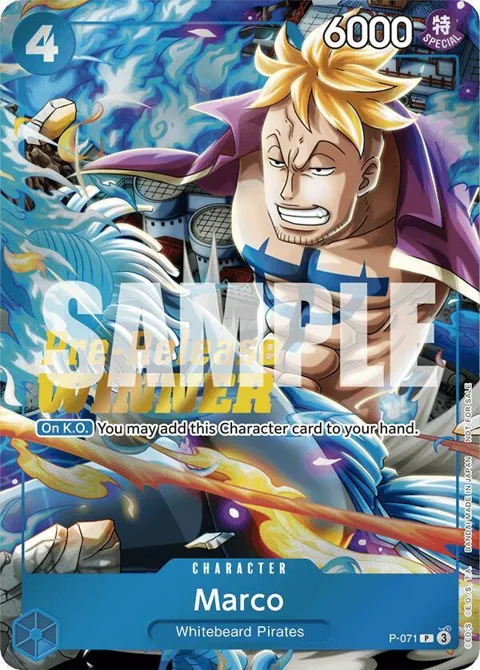 Marco Two Legends Pre-Release Winner P-071 One Piece card from One Piece Promotion Cards