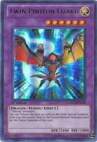 Twin Photon Lizard ORCS-EN039 1st Edition Yu-Gi-Oh card from Order of Chaos