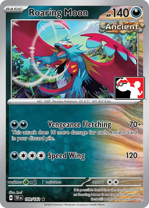 Roaring Moon #109/162 Pokémon card from Prize Pack Series Cards