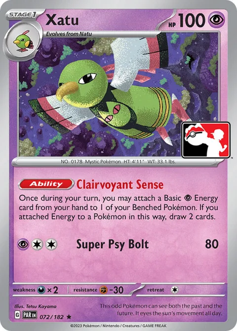Xatu #072/182 Pokémon card from Prize Pack Series Cards