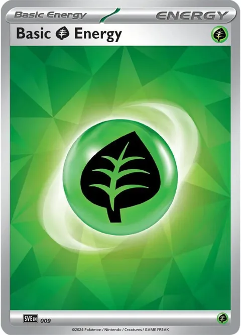 Basic Grass Energy #009 Pokémon card from Scarlet & Violet Energies