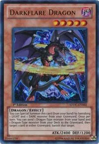 Darkflare Dragon SDDC-EN002 Unlimited Yu-Gi-Oh card from Structure Deck: Dragons Collide