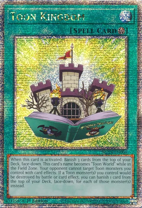 Toon Kingdom Quarter Century Secret Rare MP24-EN006 Yu-Gi-Oh card from 25th Anniversary Tin: Dueling Mirrors