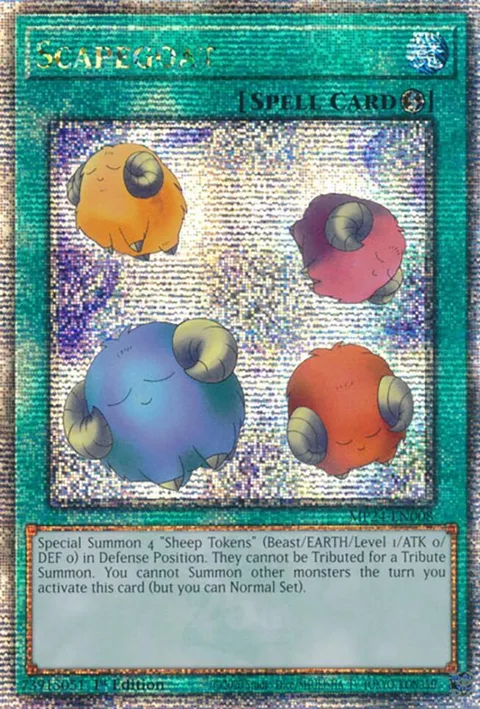 Scapegoat Quarter Century Secret Rare MP24-EN008 Yu-Gi-Oh card from 25th Anniversary Tin: Dueling Mirrors