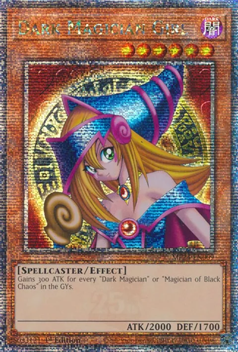 Dark Magician Girl Quarter Century Secret Rare MP24-EN009 Yu-Gi-Oh card from 25th Anniversary Tin: Dueling Mirrors