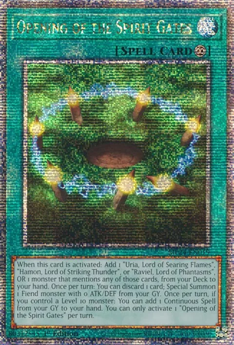 Opening of the Spirit Gates Quarter Century Secret Rare MP24-EN019 Yu-Gi-Oh card from 25th Anniversary Tin: Dueling Mirrors