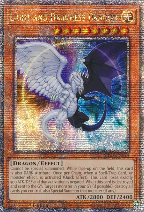 Light and Darkness Dragon Quarter Century Secret Rare MP24-EN024 Yu-Gi-Oh card from 25th Anniversary Tin: Dueling Mirrors