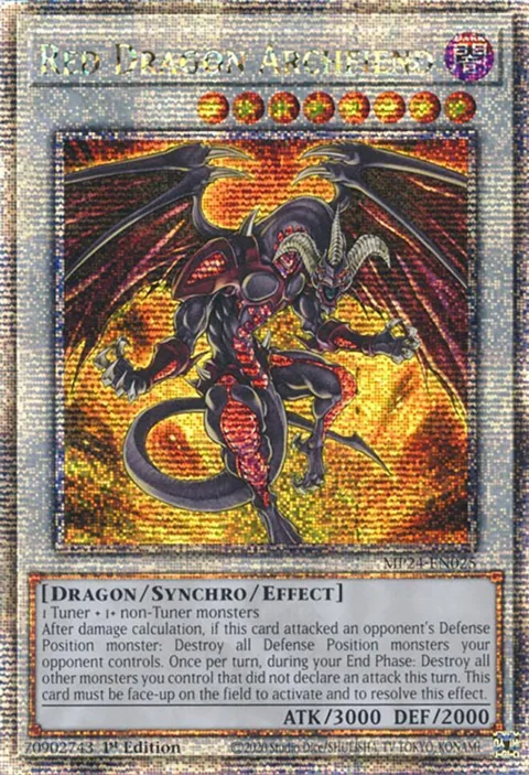 Red Dragon Archfiend Quarter Century Secret Rare MP24-EN025 Yu-Gi-Oh card from 25th Anniversary Tin: Dueling Mirrors