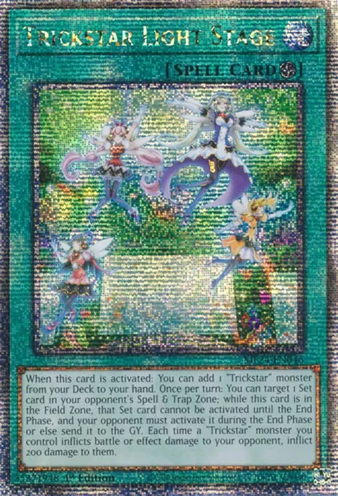 Trickstar Light Stage Quarter Century Secret Rare MP24-EN046 Yu-Gi-Oh card from 25th Anniversary Tin: Dueling Mirrors