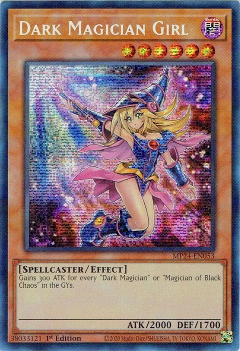 Dark Magician Girl Alt Art MP24-EN053 Yu-Gi-Oh card from 25th Anniversary Tin: Dueling Mirrors